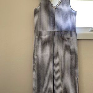 Railroad stripe jumpsuit